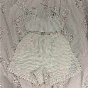 Princess Polly white Arabella shorts set